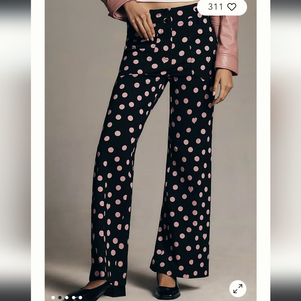 The Naomi Ponte Wide-Leg Flare Pants by Maeve: Printed Edition